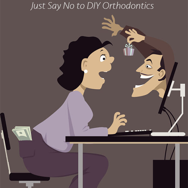 cartoon man convincing woman to buy online