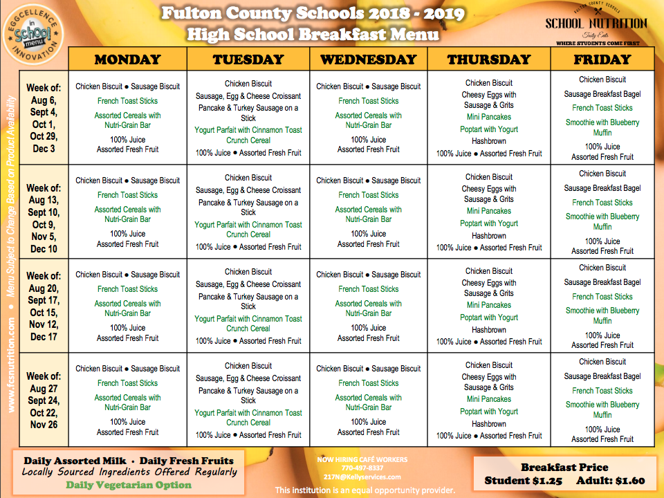 Braces Friendly High School Breakfasts in Alpharetta & Johns Creek