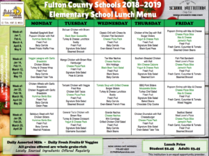 Elementary Schools Lunch Menu