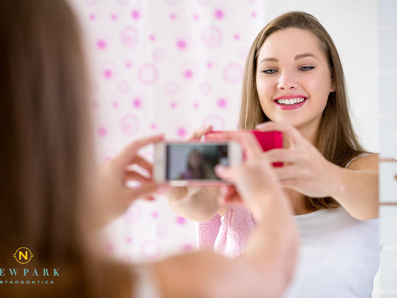 teen taking a selfie