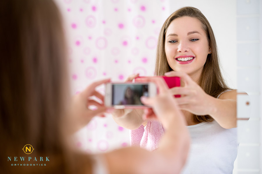 teen taking a selfie